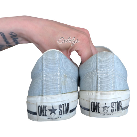 Converse One Star 95 Vtg 1990s Ox Low Sky Blue Made in USA Sneaker M6/W8 RARE - Picture 3 of 13